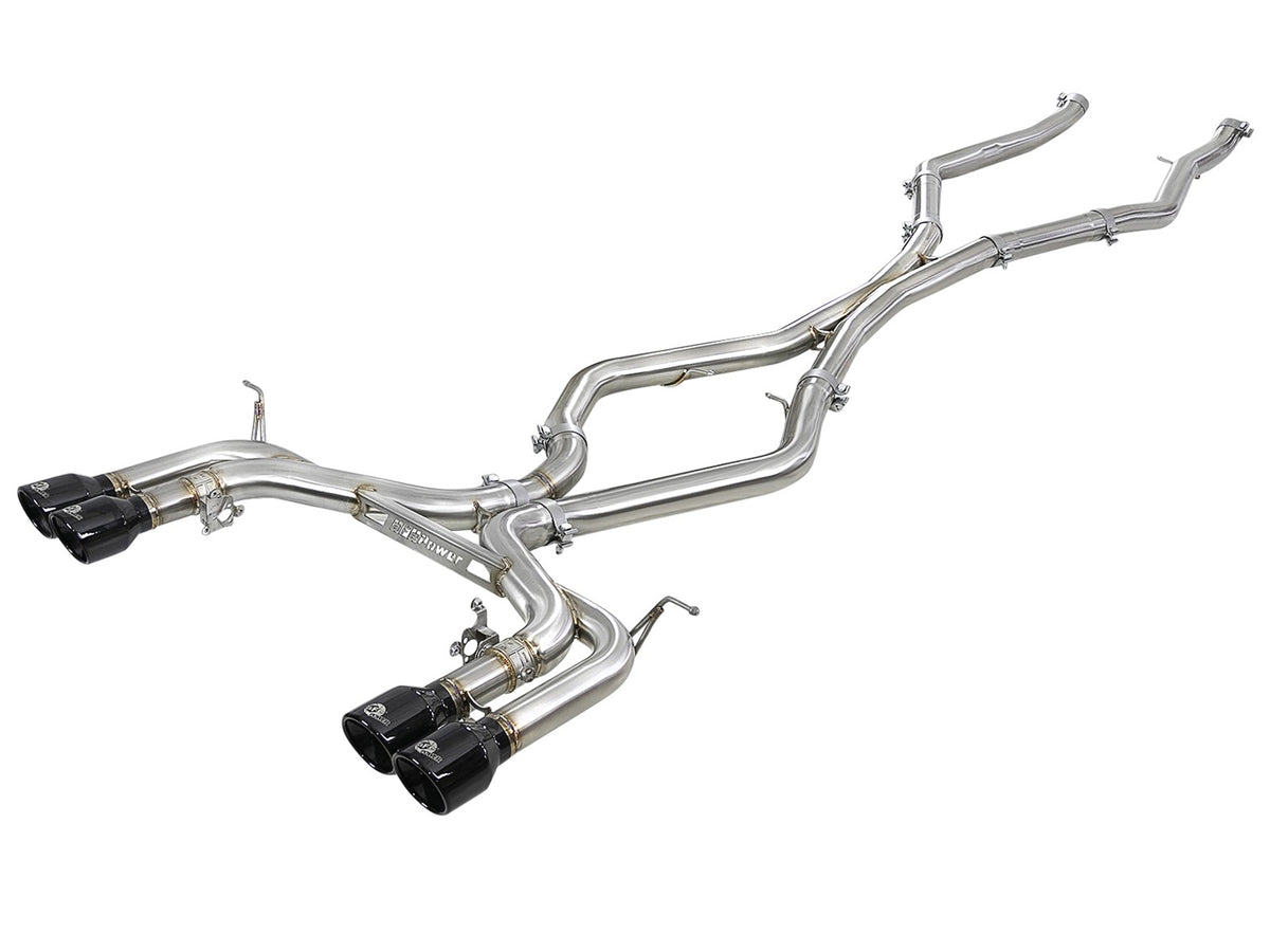 Mach Force-Xp 3-1/2 Inch 304 Stainless Steel Cat-Back Exhaust w/ Black Tip BMW X5 M (F85) / X6 M (F86) 15-19 V8-4.4L (tt) S63 aFe Power