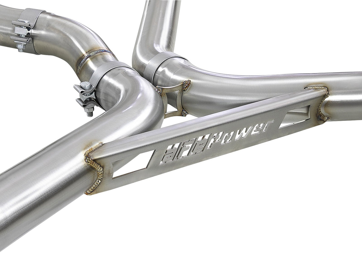 Mach Force-Xp 3-1/2 Inch 304 Stainless Steel Cat-Back Exhaust w/ Black Tip BMW X5 M (F85) / X6 M (F86) 15-19 V8-4.4L (tt) S63 aFe Power-2