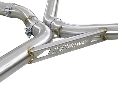 Mach Force-Xp 3-1/2 Inch 304 Stainless Steel Cat-Back Exhaust w/ Black Tip BMW X5 M (F85) / X6 M (F86) 15-19 V8-4.4L (tt) S63 aFe Power-2