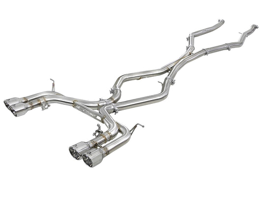 Mach Force-Xp 3-1/2 Inch 304 Stainless Steel Cat-Back Exhaust w/ Polished Tip BMW X5 M (F85) / X6 M (F86) 15-19 V8-4.4L (tt) S63 Aggressive Sound Level aFe Power