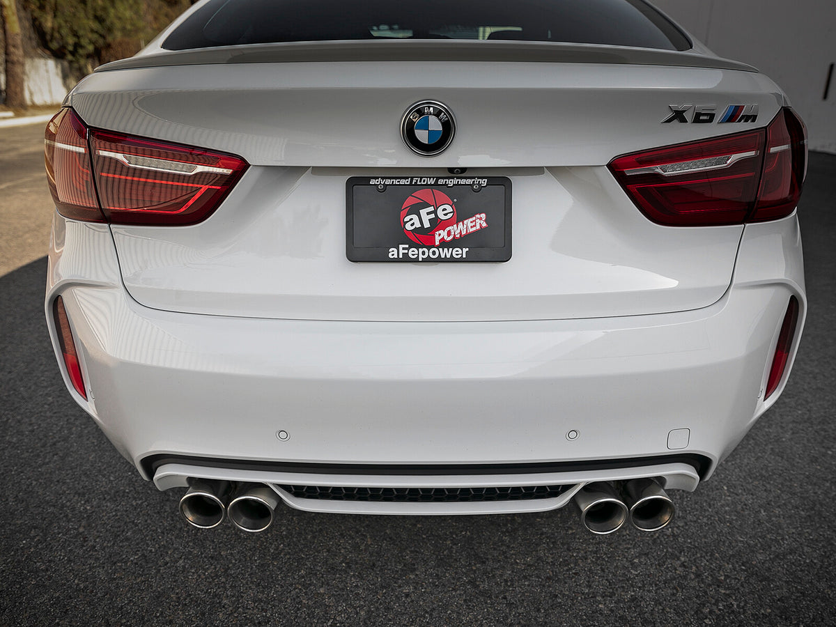 Mach Force-Xp 3-1/2 Inch 304 Stainless Steel Cat-Back Exhaust w/ Polished Tip BMW X5 M (F85) / X6 M (F86) 15-19 V8-4.4L (tt) S63 Aggressive Sound Level aFe Power-6