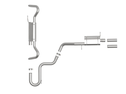 Mach Force-Xp 3 Inch to 2-1/2 Inch 304 SS Cat-Back Hi-Tuck Exhaust System Volkswagen Atlas 18-26 L4-2.0L/V6-3.6L aFe Power-1