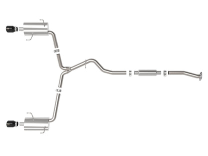 Takeda 2-1/2 Inch to 2-1/4 Inch 304 Stainless Steel Cat-Back Exhaust w/ Tip Subaru Forester Xt 14-18 H4-2.5L (t) aFe Power-6