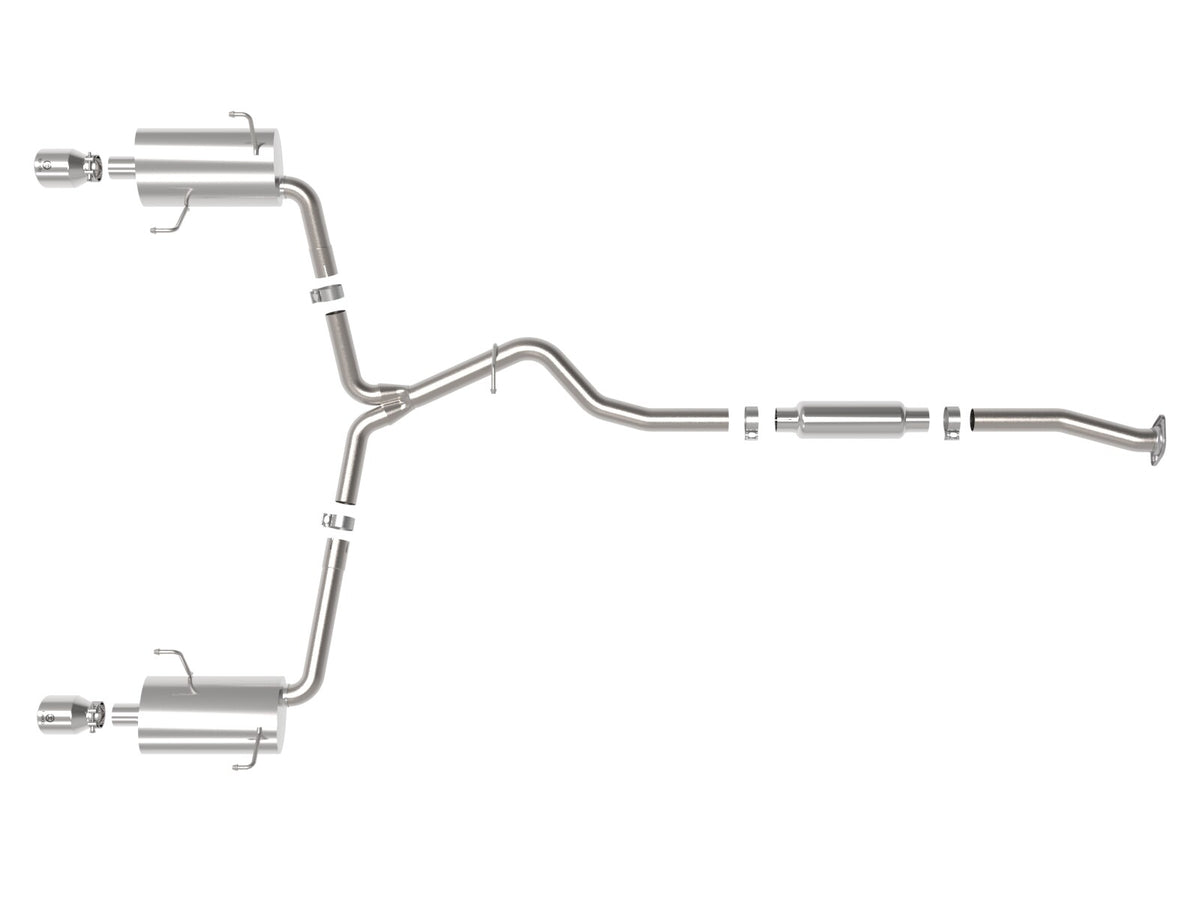 Takeda 2-1/2 Inch to 2-1/4 Inch 304 Stainless Steel Cat-Back Exhaust w/ Tip Subaru Forester Xt 14-18 H4-2.5L (t) aFe Power-1