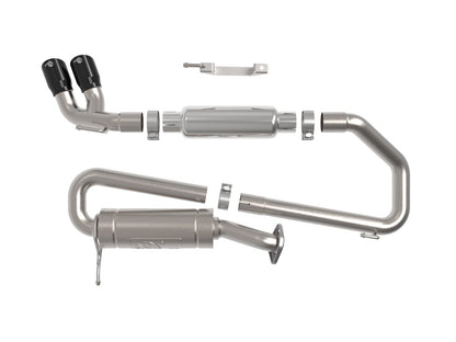 Takeda 2-1/4 Inch 304 Stainless Steel Cat-Back Exhaust System w/ Black Tip Suzuki Jimny 18-25 L4-1.5L aFe Power-1