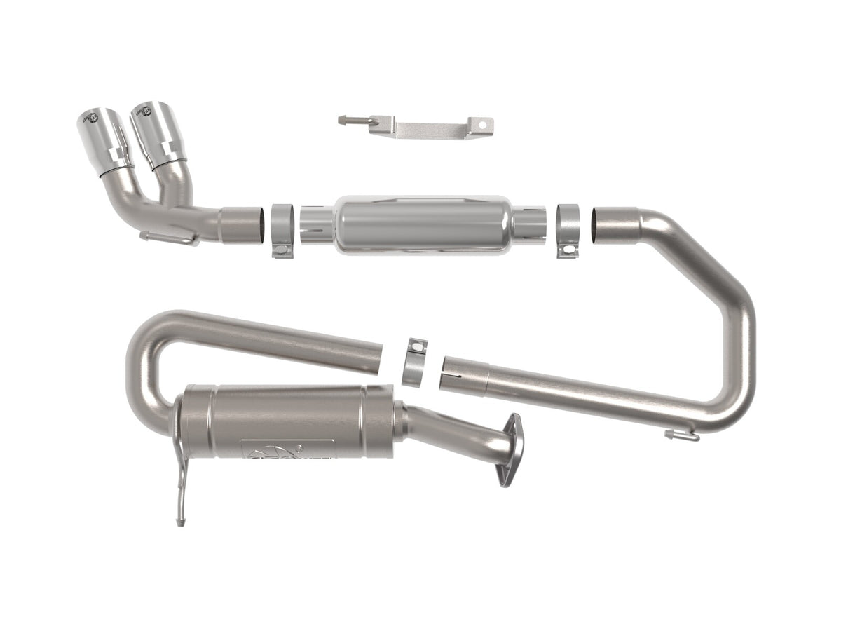 Takeda 2-1/4 Inch 304 Stainless Steel Cat-Back Exhaust w/ Polished Tip Suzuki Jimny 18-25 L4-1.5L aFe Power-1