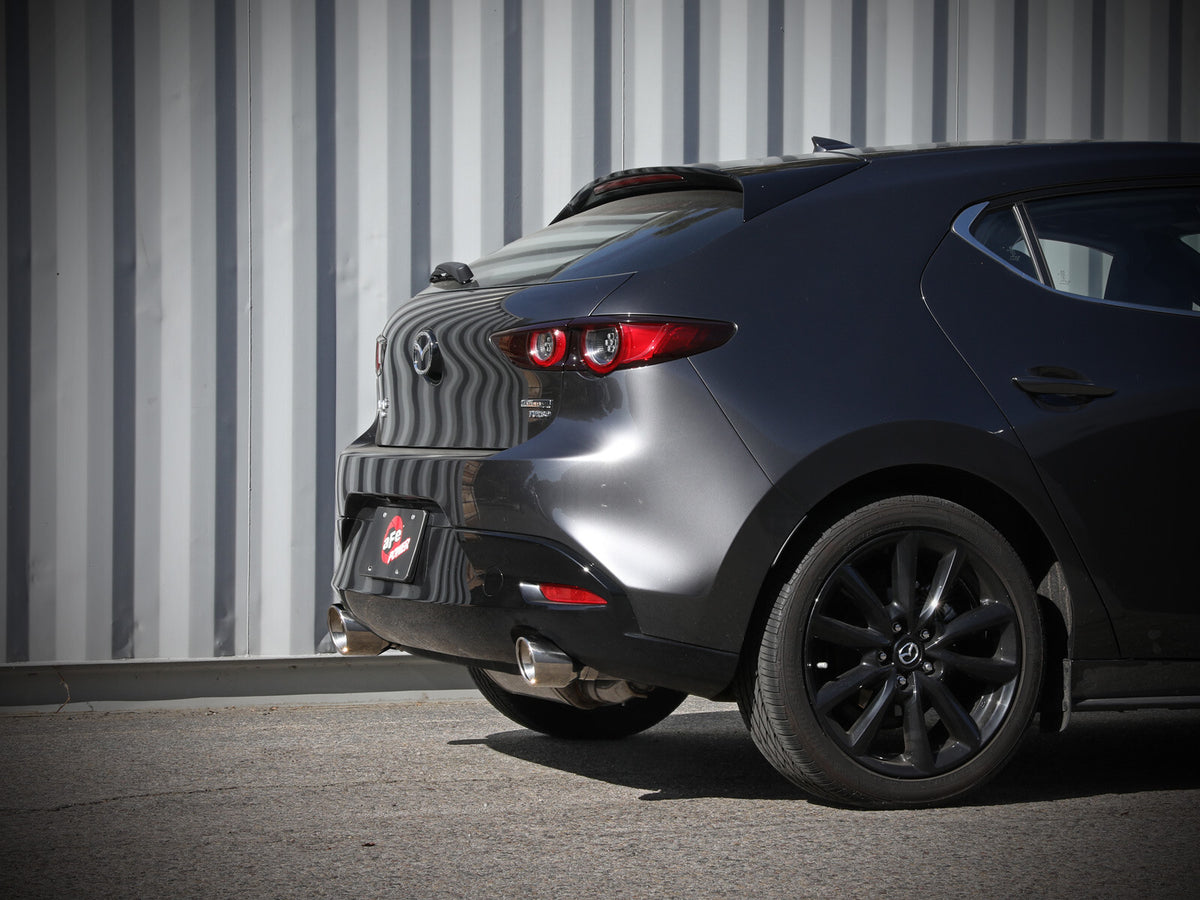 Takeda 3 Inch to 2-1/2 Inch 304 Stainless Steel Axle-Back Exhaust Mazda 3 Hatchback 19-26 L4-2.5L/2.5L (t) aFe Power-2