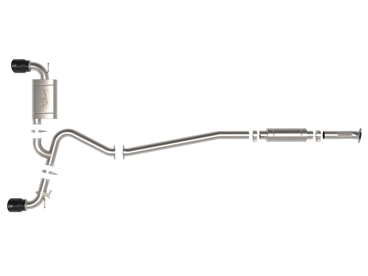 Takeda 3 Inch 304 Stainless Steel Cat-Back Exhaust w/ Tips Hyundai Kona N 22-23 L4-2.0L (t) aFe Power-5