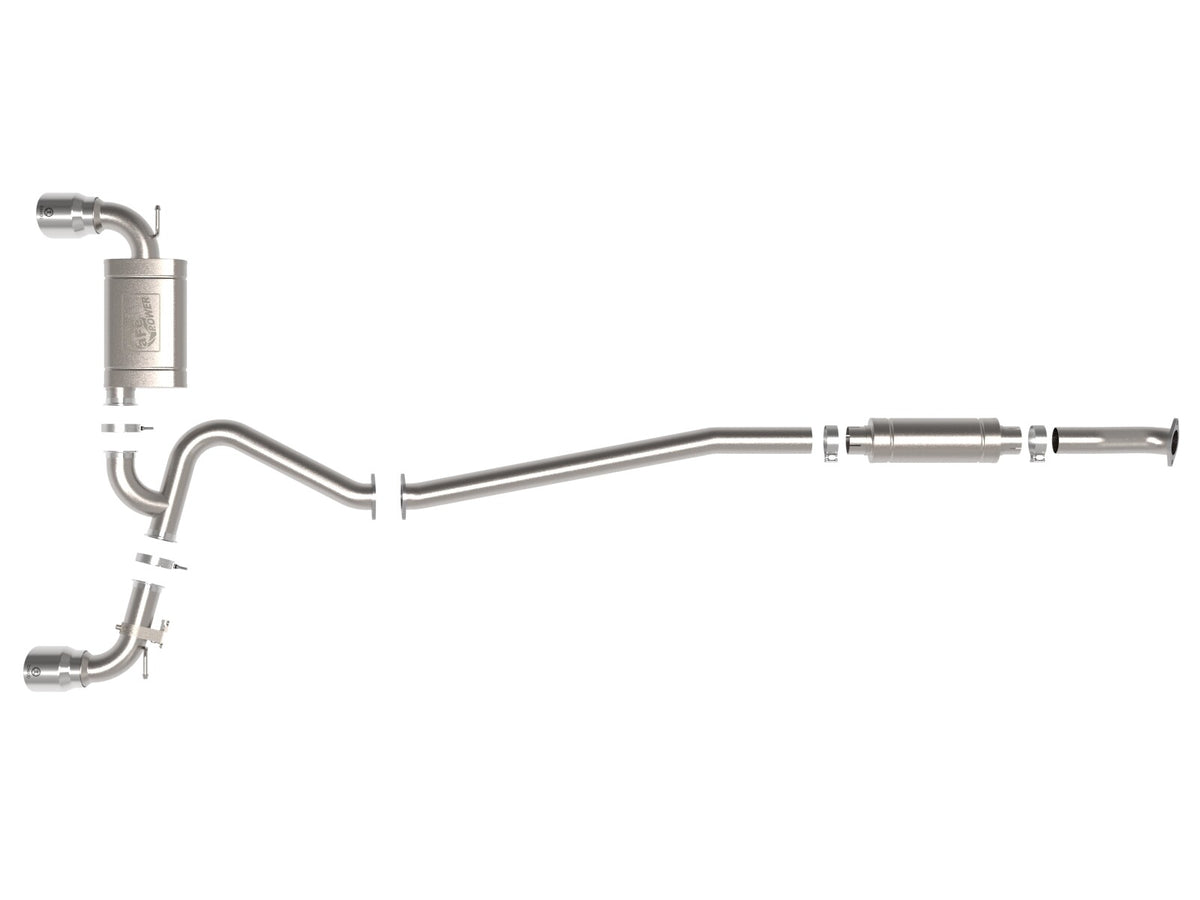 Takeda 3 Inch 304 Stainless Steel Cat-Back Exhaust w/ Tips Hyundai Kona N 22-23 L4-2.0L (t) aFe Power-1