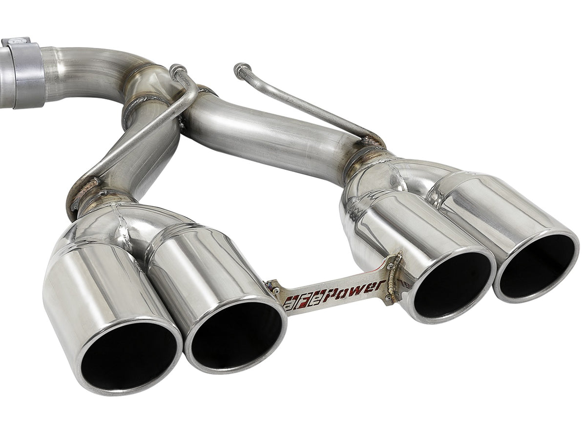 Rebel Series 2-1/2 Inch 304 Stainless Steel Cat-Back Exhaust w/ Polished Tip Jeep Wrangler (Jl) 18-26 V6-3.6L Rear center aFe Power-1