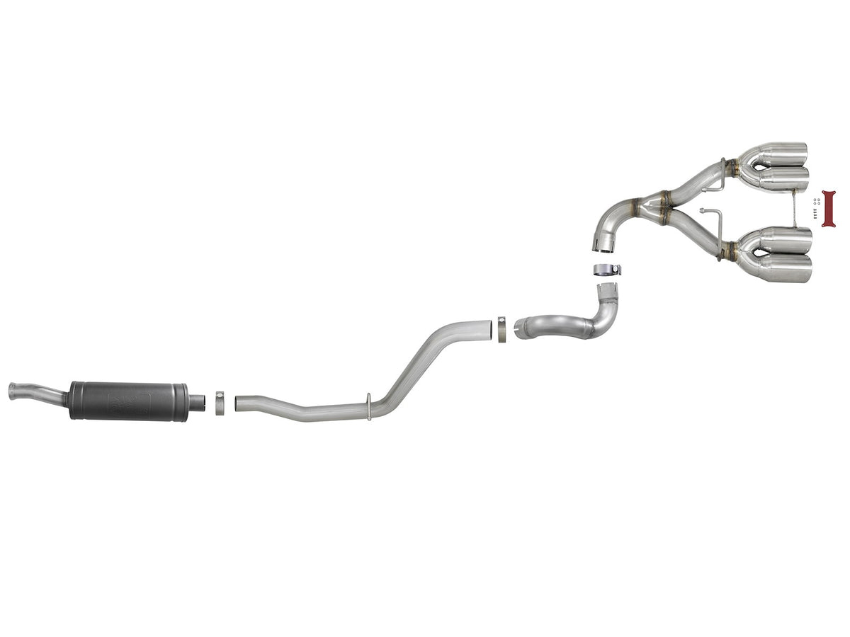 Rebel Series 2-1/2 Inch 304 Stainless Steel Cat-Back Exhaust w/ Polished Tip Jeep Wrangler (Jl) 18-26 V6-3.6L Rear center aFe Power-3