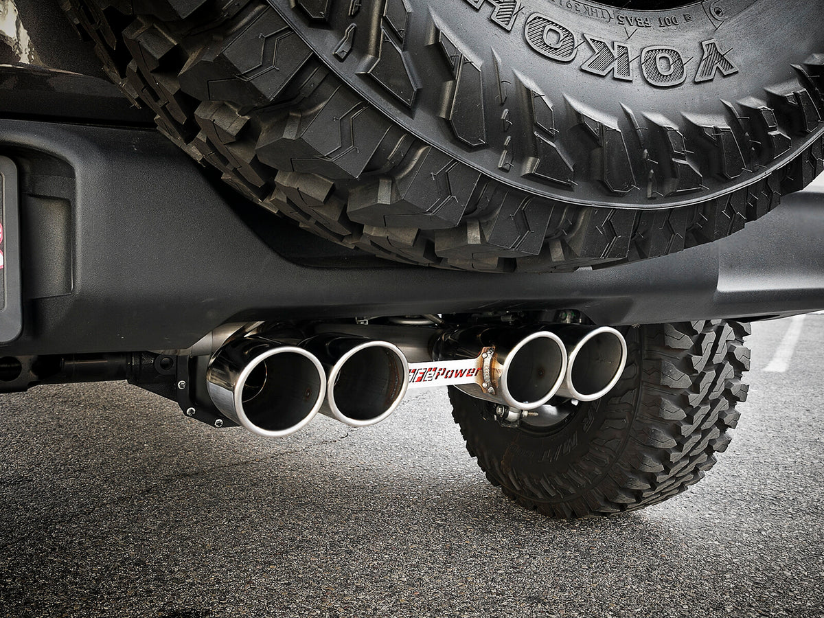 Rebel Series 2-1/2 Inch 304 Stainless Steel Cat-Back Exhaust w/ Polished Tip Jeep Wrangler (Jl) 18-26 V6-3.6L Rear center aFe Power-4