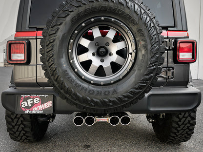 Rebel Series 2-1/2 Inch 304 Stainless Steel Cat-Back Exhaust w/ Polished Tip Jeep Wrangler (Jl) 18-26 V6-3.6L Rear center aFe Power-5