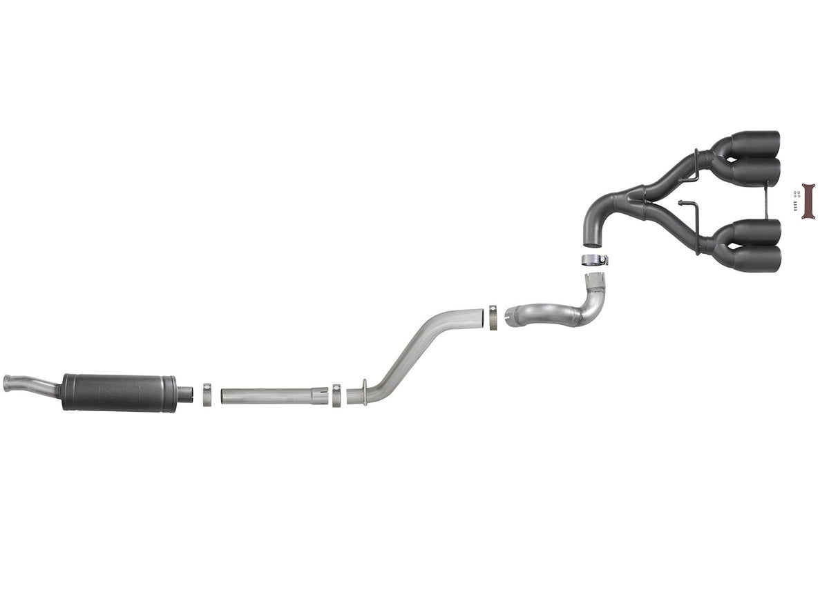 Rebel Series 2-1/2 Inch 304 Stainless Steel Cat-Back Exhaust System w/ Black Tip Jeep Wrangler (Jl) 18-26 V6-3.6L Split rear aFe Power-2
