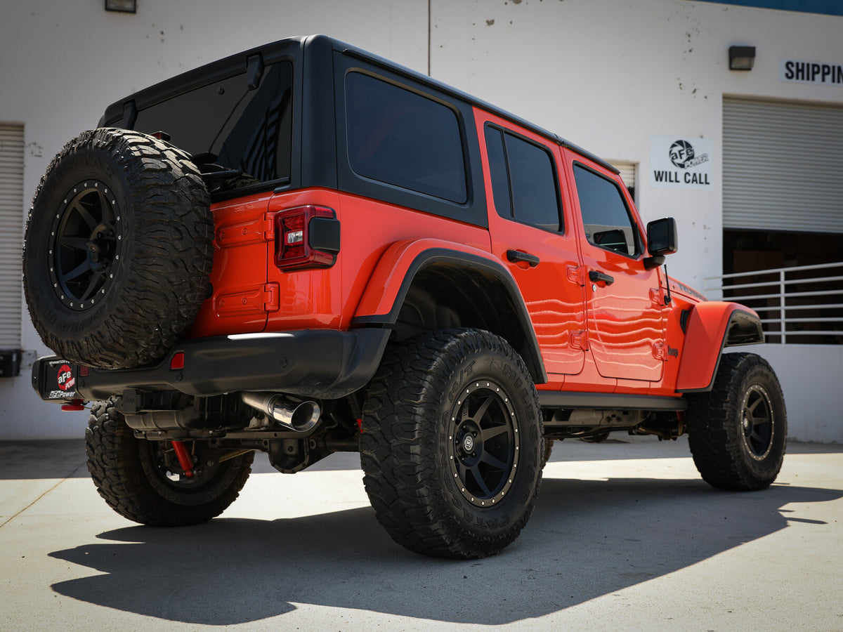 Large Bore-HD 3 Inch 304 Stainless Steel Dpf-Back Exhaust System w/ Tip Jeep Wrangler (Jl) 20-23 V6-3.0L (td) EcoDiesel aFe Power-3