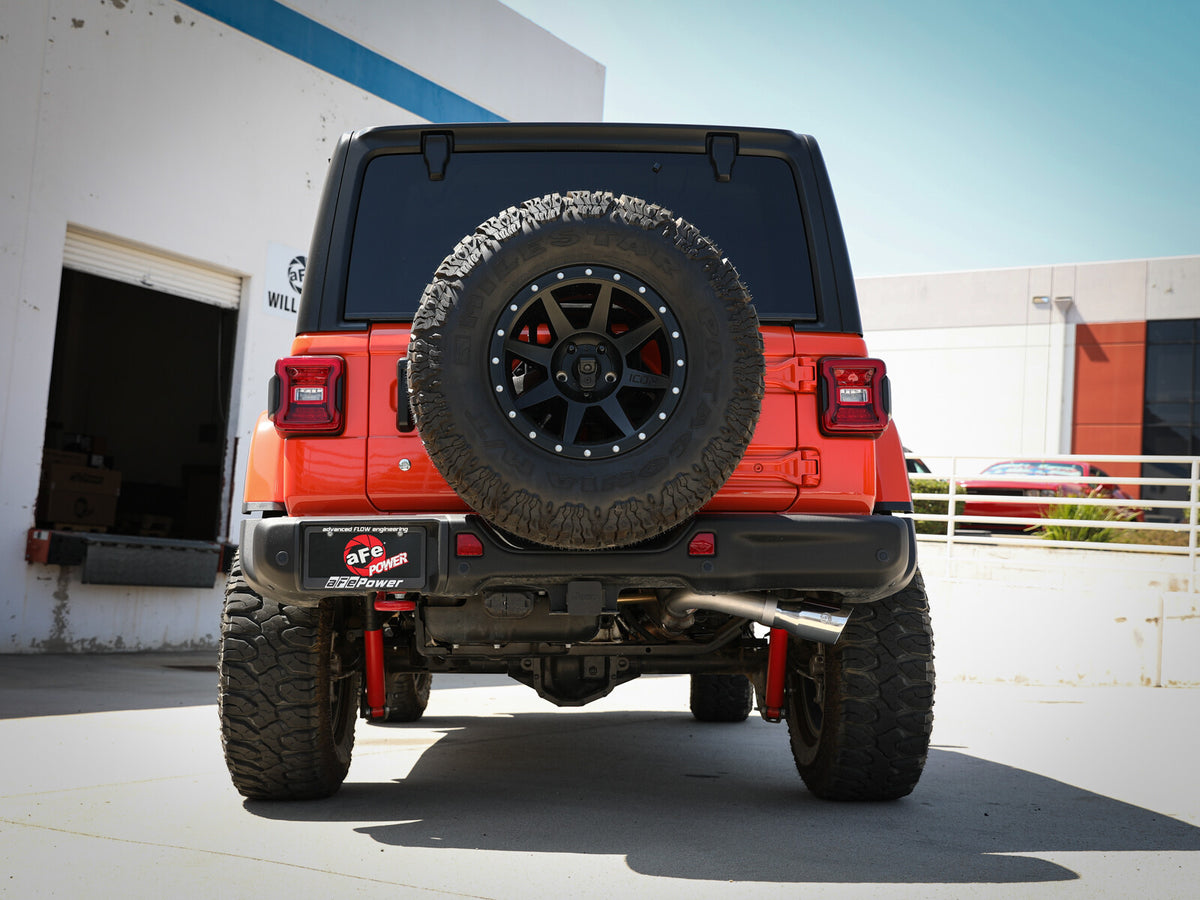 Large Bore-HD 3 Inch 304 Stainless Steel Dpf-Back Exhaust System w/ Tip Jeep Wrangler (Jl) 20-23 V6-3.0L (td) EcoDiesel aFe Power-4