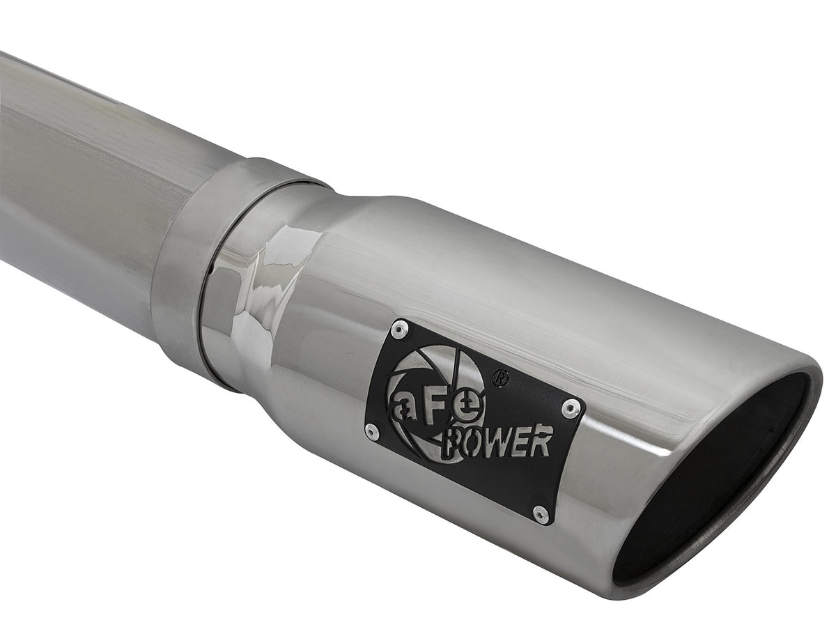 Large Bore-HD 4 Inch 409 Stainless Steel Cat-Back Exhaust System w/ Polished Tip Dodge Diesel Trucks 03-04 L6-5.9L (td) aFe Power-3