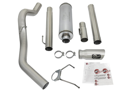 Large Bore-HD 4 Inch 409 Stainless Steel Cat-Back Exhaust System w/ Polished Tip Dodge Diesel Trucks 03-04 L6-5.9L (td) aFe Power-5