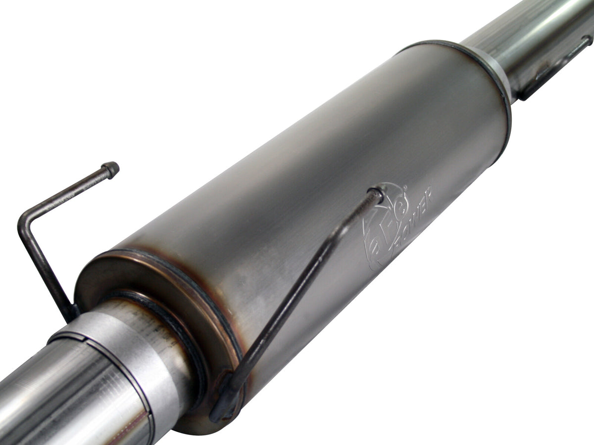 Large Bore-HD 5 Inch 409 Stainless Steel Cat-Back Exhaust System w/ Polished Tip Dodge Diesel Trucks 04.5-07 L6-5.9L (td) aFe Power-2