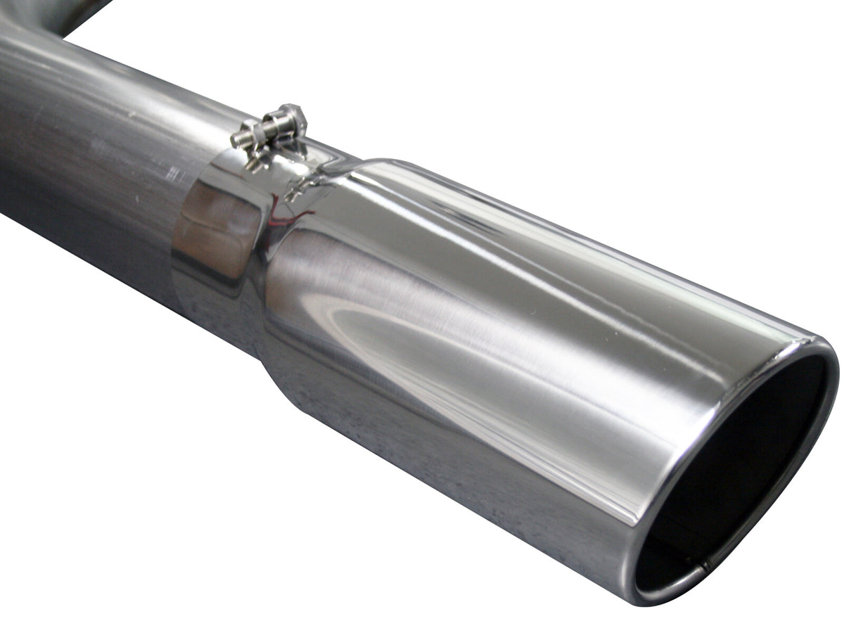Large Bore-HD 5 Inch 409 Stainless Steel Cat-Back Exhaust System w/ Polished Tip Dodge Diesel Trucks 04.5-07 L6-5.9L (td) aFe Power-5