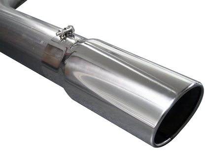 Large Bore-HD 5 Inch 409 Stainless Steel Cat-Back Exhaust System w/ Polished Tip Dodge Diesel Trucks 04.5-07 L6-5.9L (td) aFe Power-5