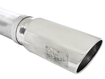 Large Bore-HD 5 Inch 409 Stainless Steel Dpf-Back Exhaust System w/Polished Tip Dodge Ram Diesel Trucks 13-18 L6-6.7L (td) aFe Power-5