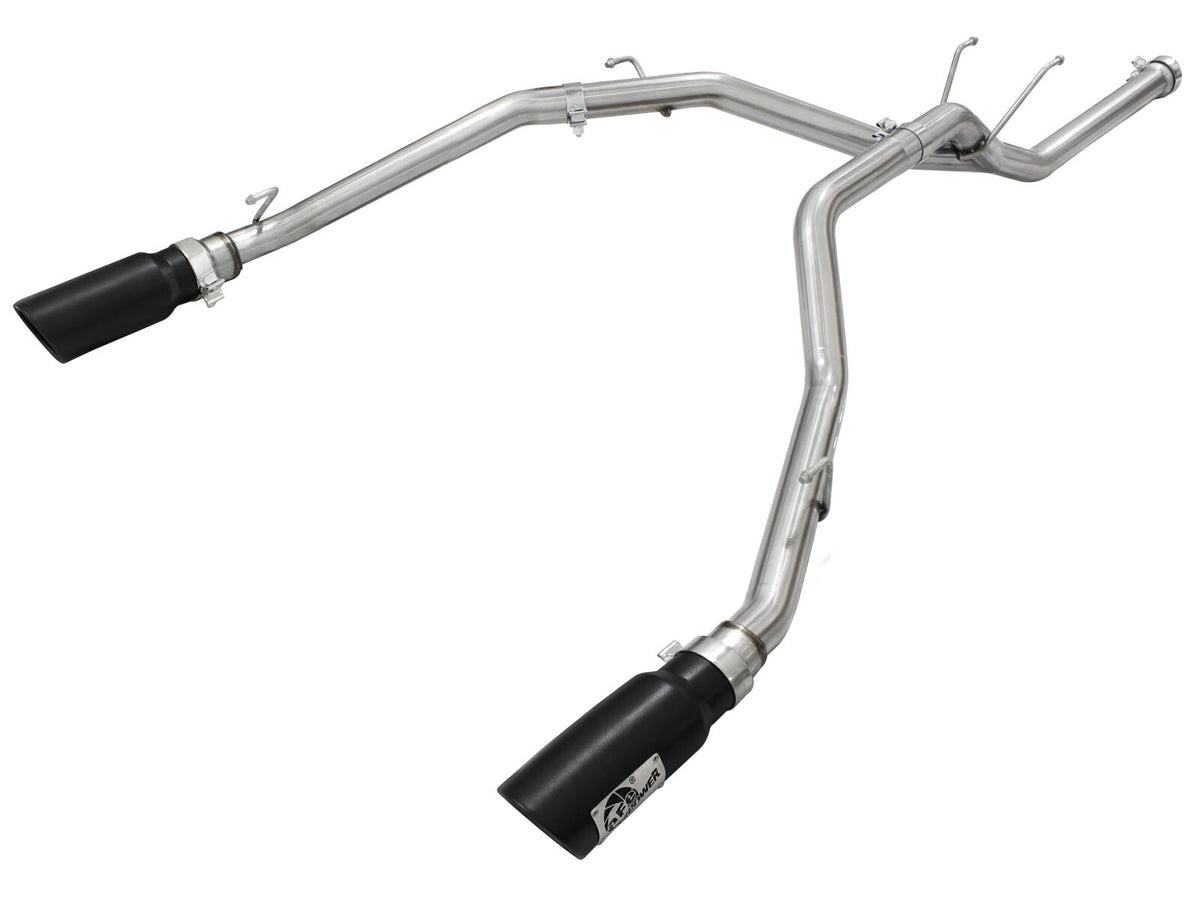 Large Bore-HD 2-1/2 Inch 409 Stainless Steel Dpf-Back Exhaust System w/ Tip Ram 1500 EcoDiesel 14-19 V6-3.0L (td) aFe Power-5