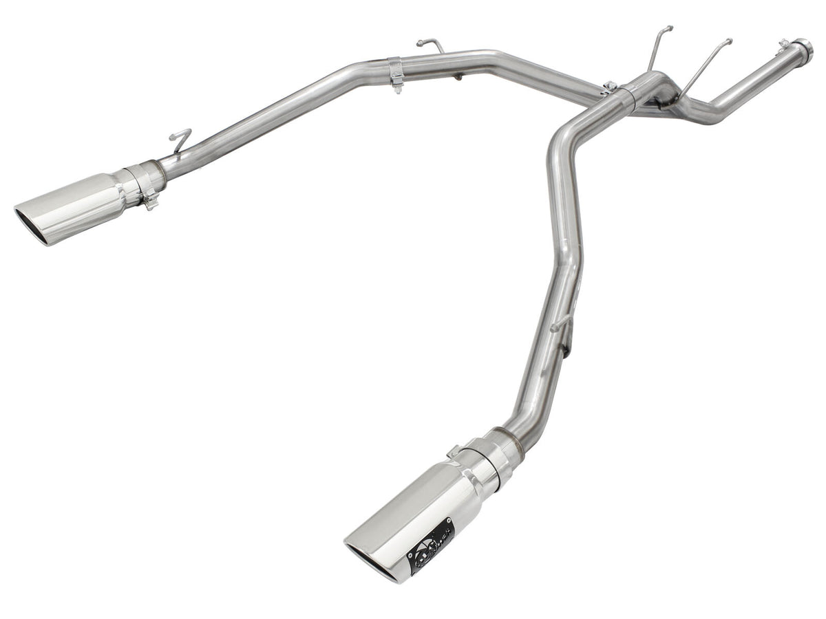 Large Bore-HD 2-1/2 Inch 409 Stainless Steel Dpf-Back Exhaust System w/ Tip Ram 1500 EcoDiesel 14-19 V6-3.0L (td) aFe Power