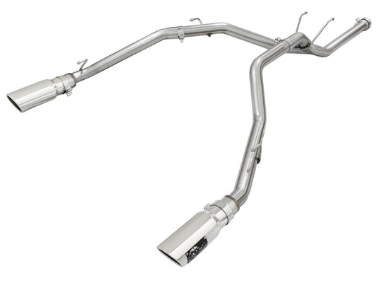 Large Bore-HD 2-1/2 Inch 409 Stainless Steel Dpf-Back Exhaust System w/ Tip Ram 1500 EcoDiesel 14-19 V6-3.0L (td) aFe Power