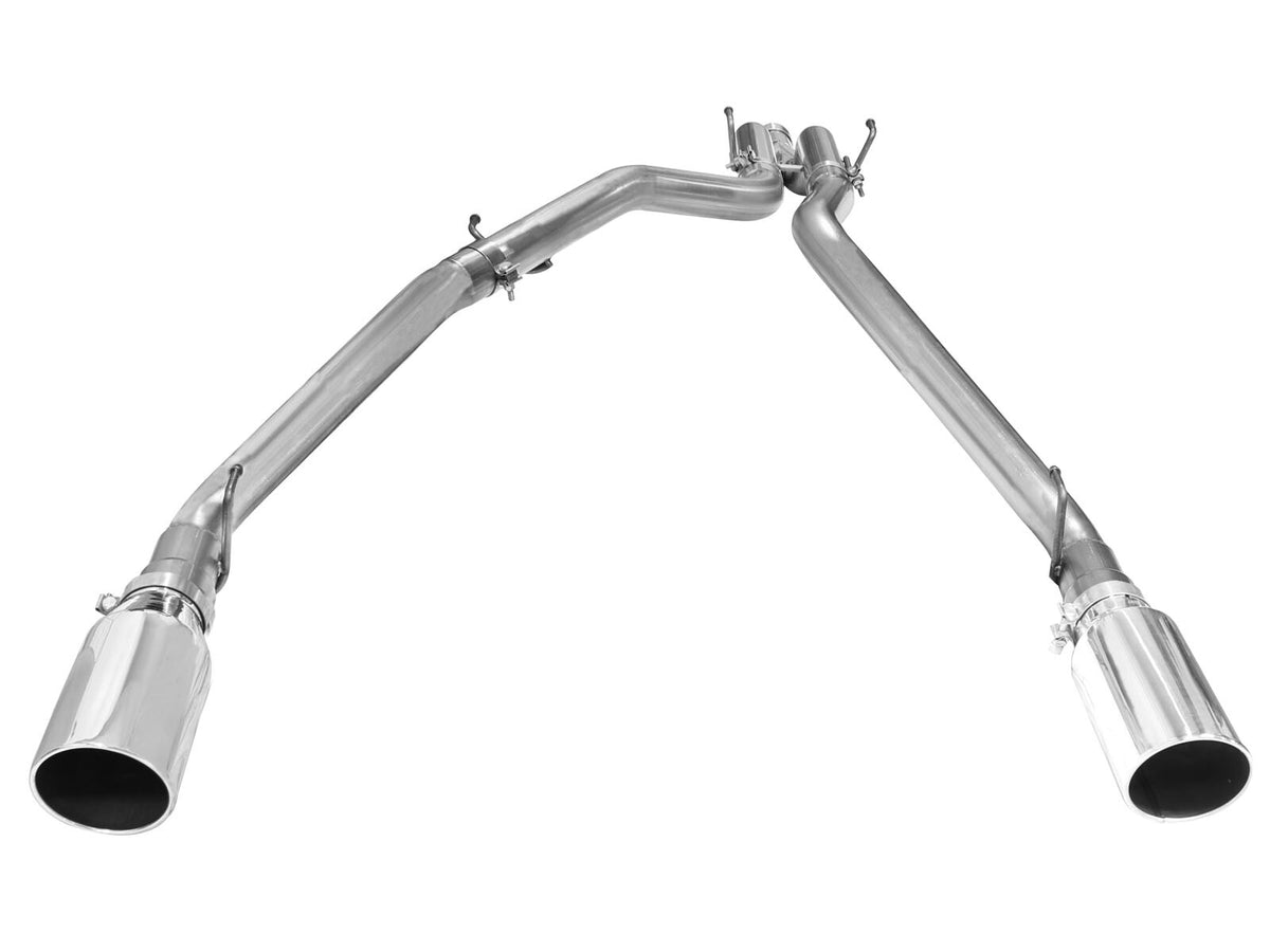 Large Bore-HD 3 Inch 409 Stainless Steel Dpf-Back Exhaust System w/6 Inch Polished Tip Dodge Ram 1500 EcoDiesel 14-19 V6-3.0L (td) aFe Power-1