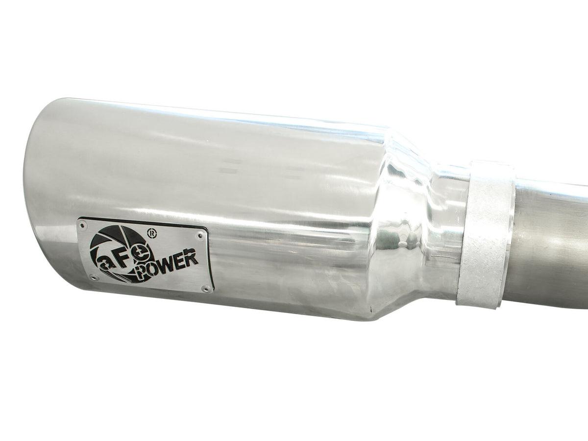 Large Bore-HD 3 Inch 409 Stainless Steel Dpf-Back Exhaust System w/6 Inch Polished Tip Dodge Ram 1500 EcoDiesel 14-19 V6-3.0L (td) aFe Power-4