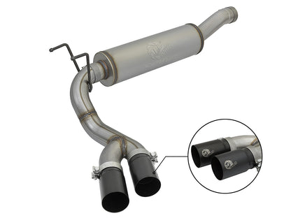 Rebel Series 3-1/2 Inch Stainless Steel Cat-Back Exhaust System w/ Tip Ram 2500/3500 14-18 V8-6.4L Hemi aFe Power-6