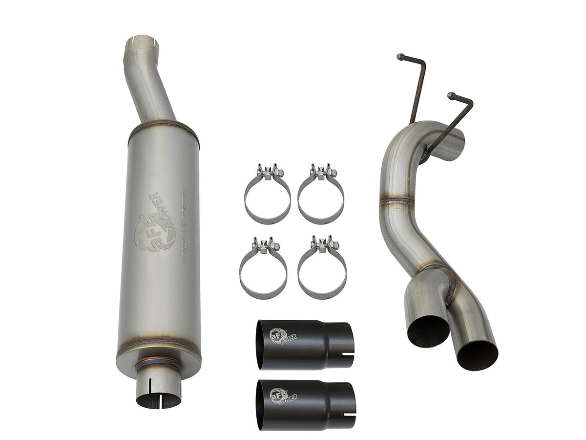 Rebel Series 3-1/2 Inch Stainless Steel Cat-Back Exhaust System w/ Tip Ram 2500/3500 14-18 V8-6.4L Hemi aFe Power-11