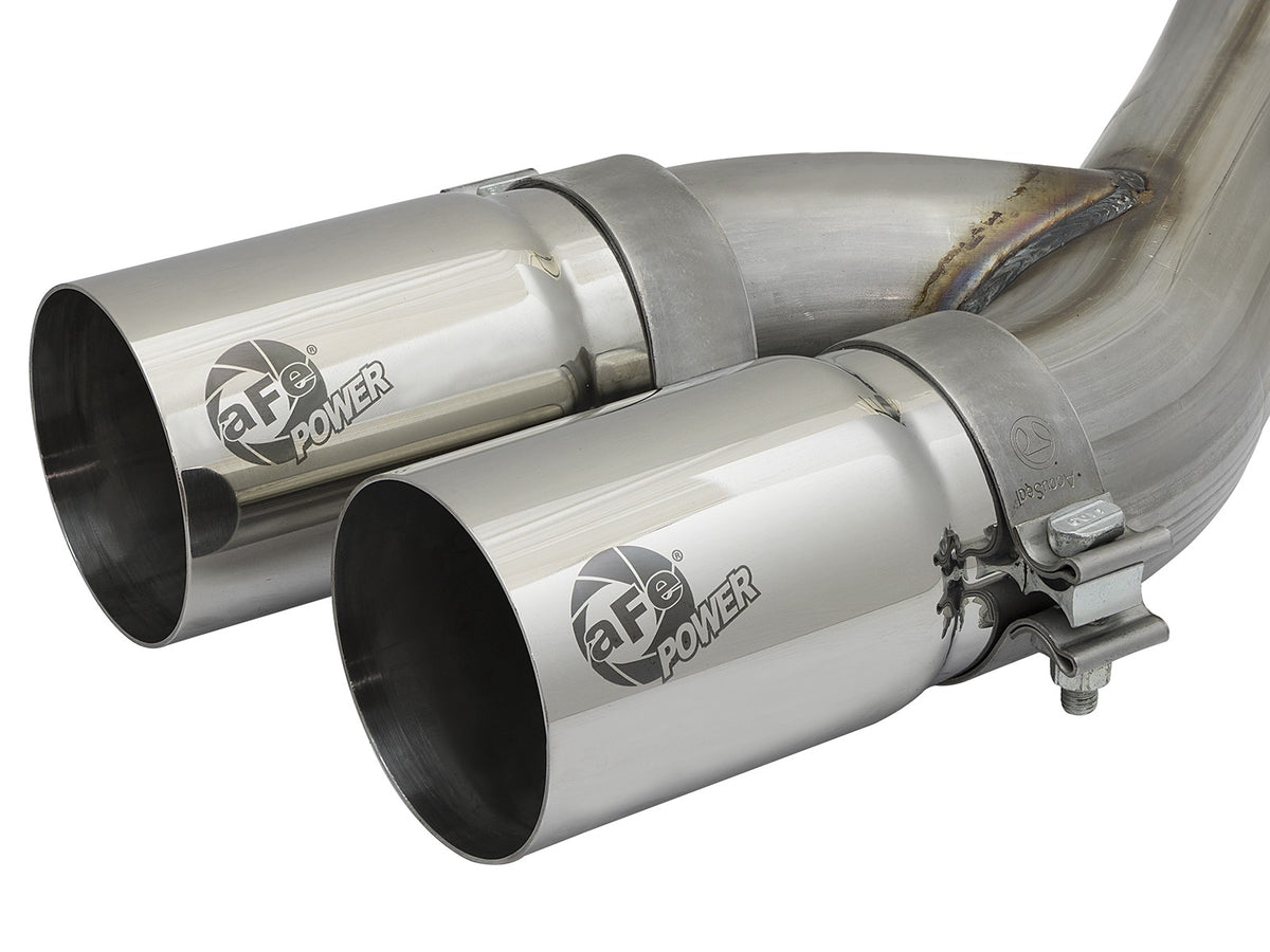Rebel Series 3-1/2 Inch Stainless Steel Cat-Back Exhaust System w/ Tip Ram 2500/3500 14-18 V8-6.4L Hemi aFe Power-4
