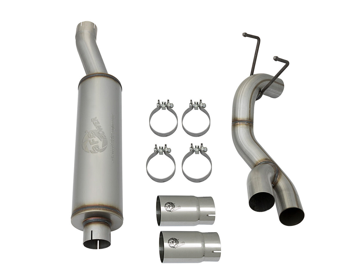 Rebel Series 3-1/2 Inch Stainless Steel Cat-Back Exhaust System w/ Tip Ram 2500/3500 14-18 V8-6.4L Hemi aFe Power-5