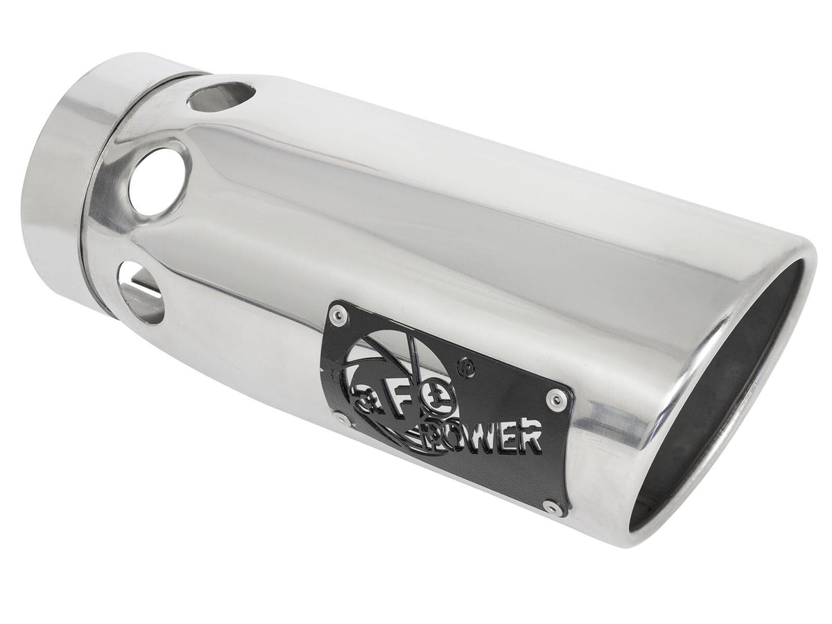Large Bore-HD 3 Inch 409 Stainless Steel Dpf-Back Exhaust System w/Polished Tip Dodge Ram 1500 EcoDiesel 14-19 V6-3.0L (td) aFe Power-1