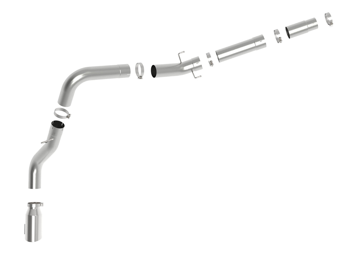 Large Bore-HD 5 Inch 409 Stainless Steel Dpf-Back Exhaust System w/ Tip Ram Diesel Trucks 19-26 L6-6.7L (td) Slash Cut aFe Power-2