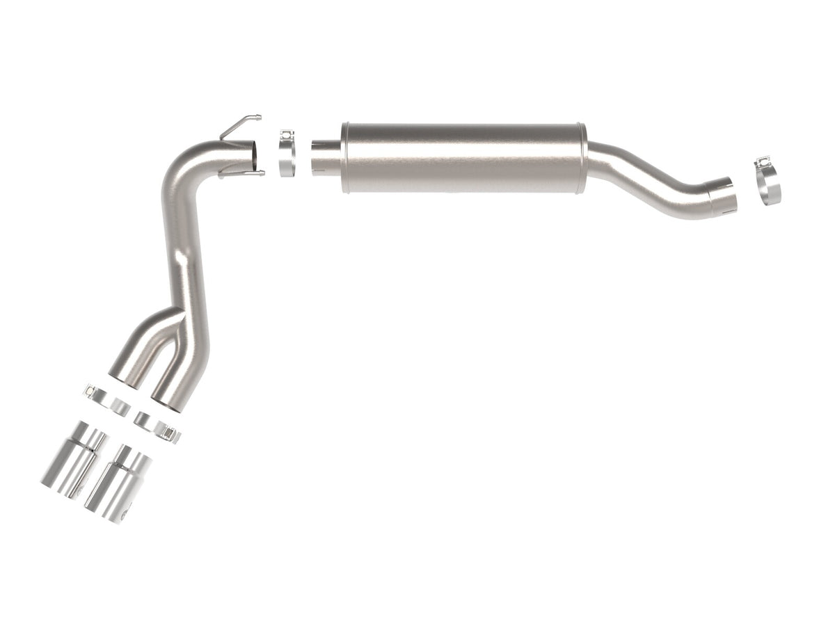 Rebel Series 3-1/2 Inch Stainless Steel Cat-Back Exhaust System w/ Tip Ram Trucks 19-22 V8-6.4L Hemi aFe Power-2