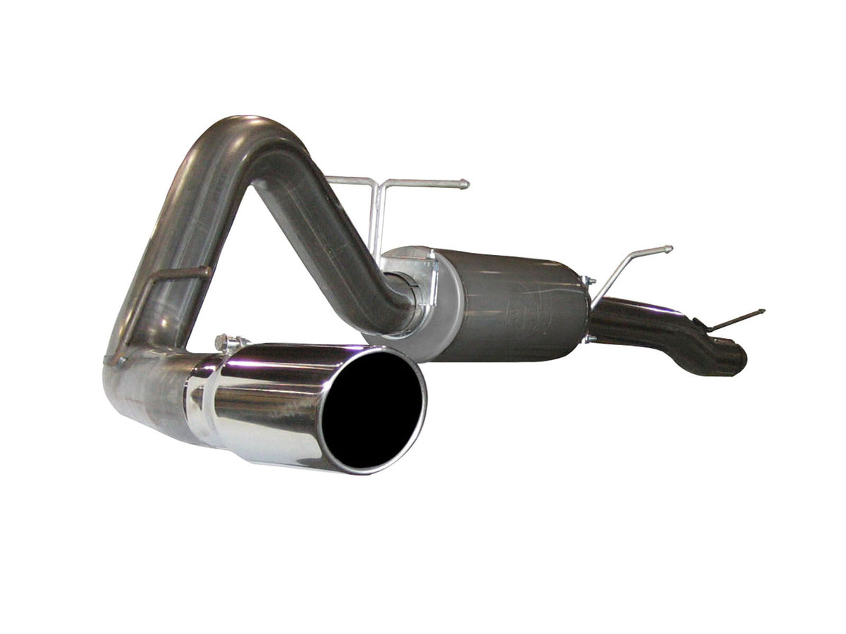 Large Bore-HD 4 Inch 409 Stainless Steel Cat-Back Exhaust System w/ Polished Tip Ford Diesel Trucks 03-07 V8-6.0L (td) aFe Power