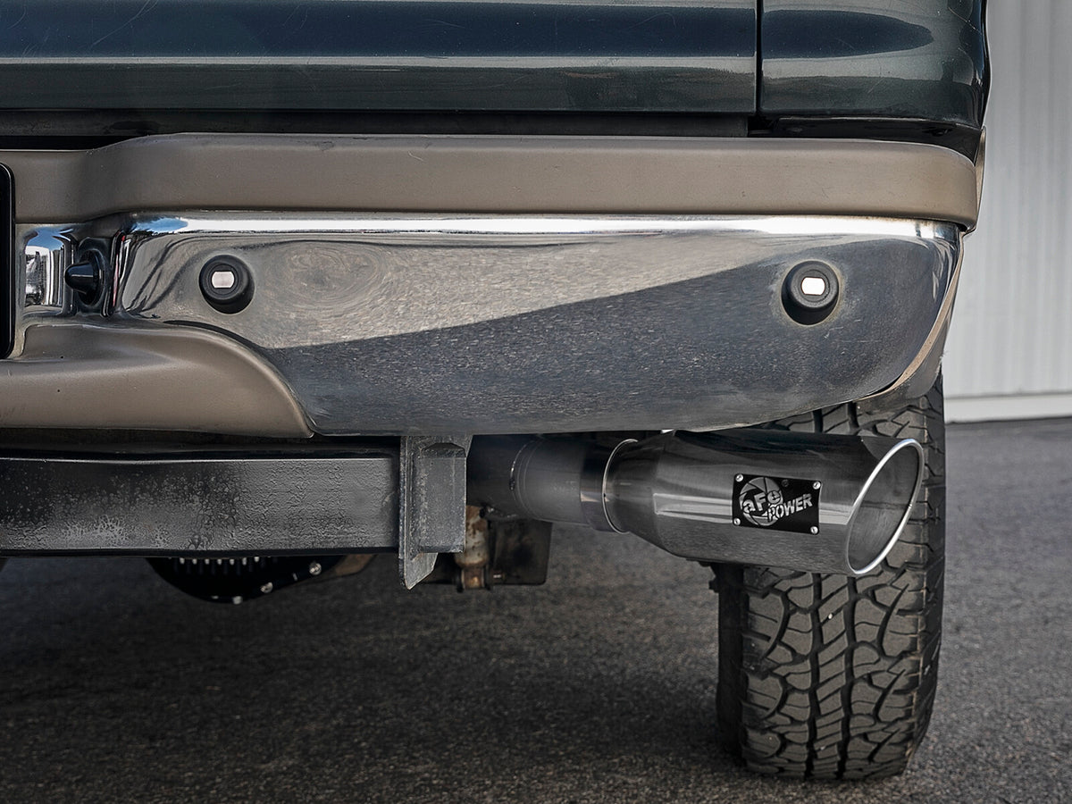 Large Bore-HD 4 Inch 409 Stainless Steel Turbo-Back Exhaust System w/ Tip Ford Excursion 00-03 V8-7.3L (td) aFe Power-4