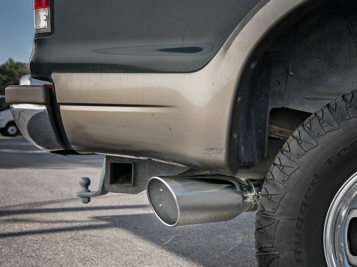 Large Bore-HD 4 Inch 409 Stainless Steel Turbo-Back Exhaust System w/ Tip Ford Excursion 00-03 V8-7.3L (td) aFe Power-5