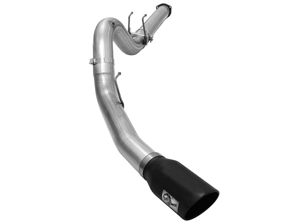 Large Bore-HD 5 Inch 409 Stainless Steel Dpf-Back Exhaust System w/ Tip Ford Diesel Trucks 15-16 V8-6.7L (td) aFe Power-6