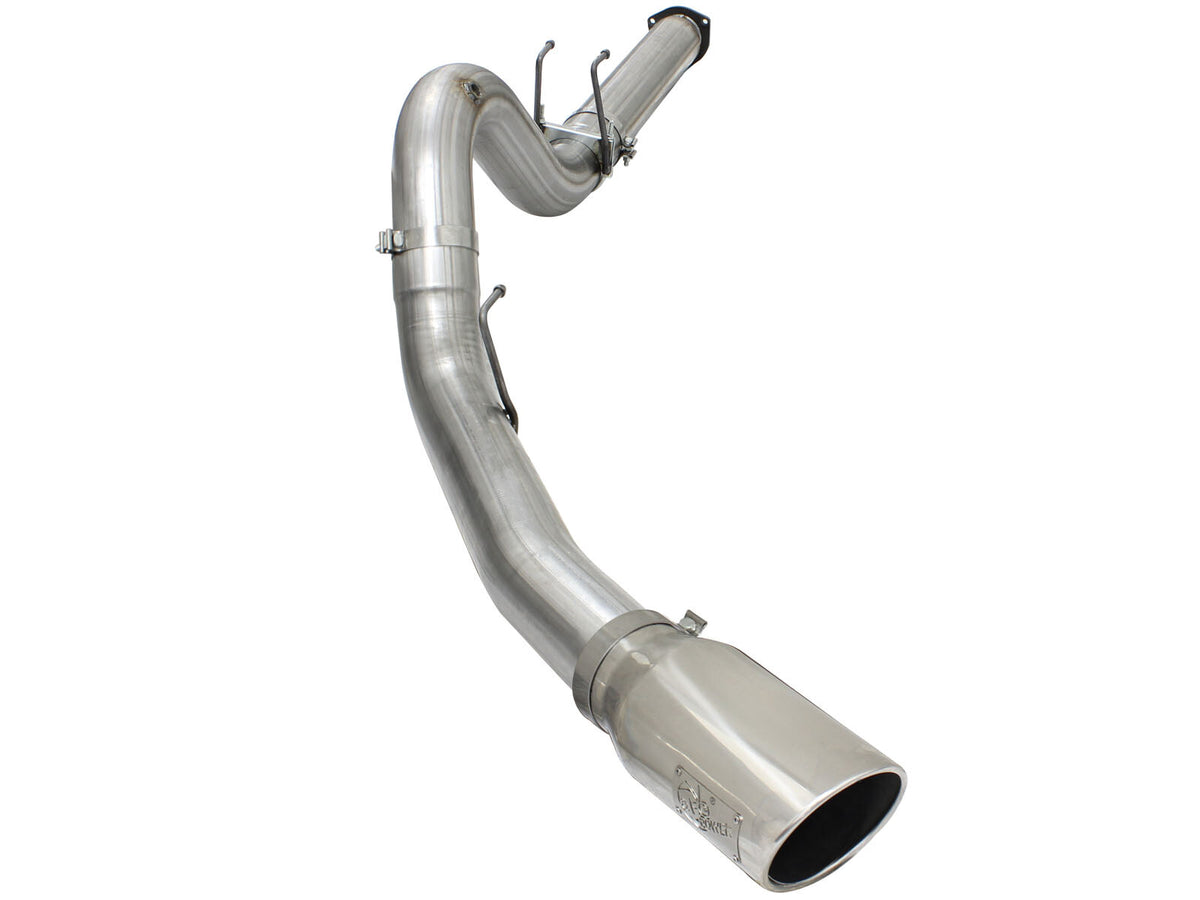 Large Bore-HD 5 Inch 409 Stainless Steel Dpf-Back Exhaust System w/ Tip Ford Diesel Trucks 15-16 V8-6.7L (td) aFe Power