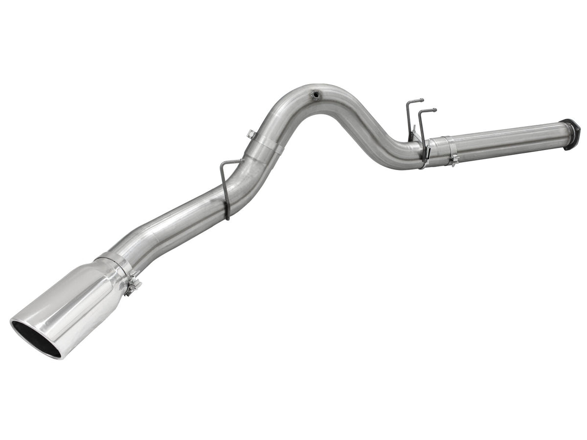 Large Bore-HD 5 Inch 409 Stainless Steel Dpf-Back Exhaust System w/ Tip Ford Diesel Trucks 15-16 V8-6.7L (td) aFe Power-1