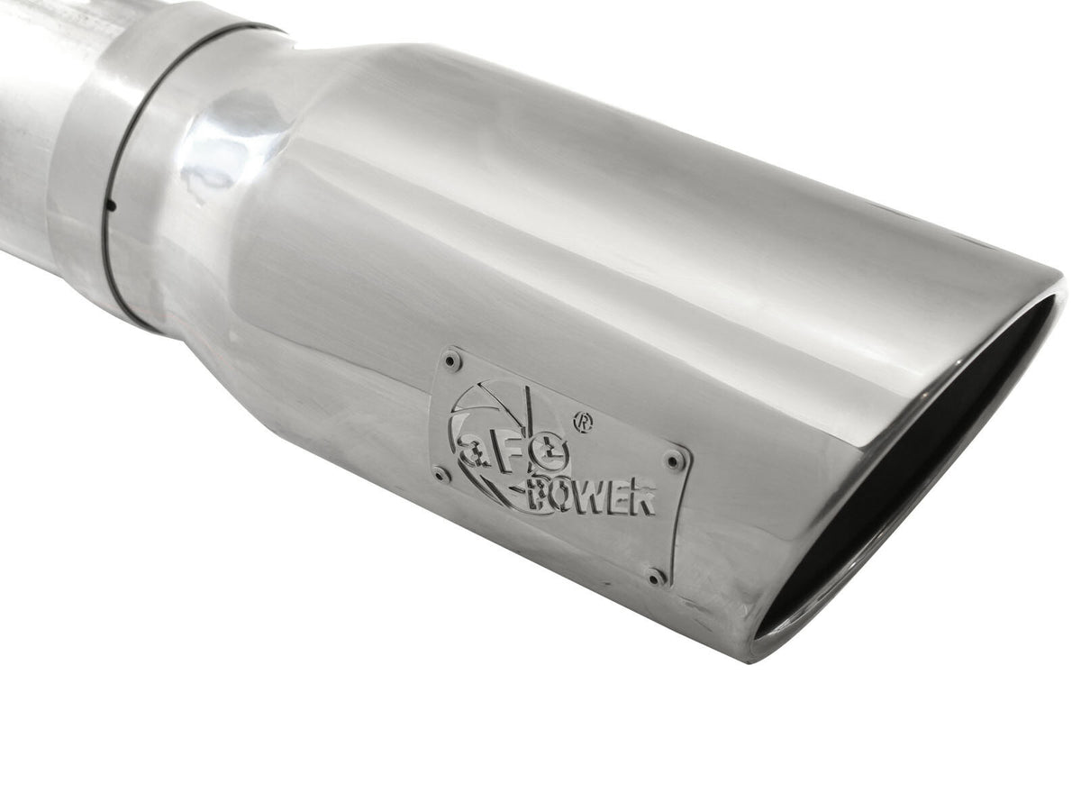 Large Bore-HD 5 Inch 409 Stainless Steel Dpf-Back Exhaust System w/ Tip Ford Diesel Trucks 15-16 V8-6.7L (td) aFe Power-5