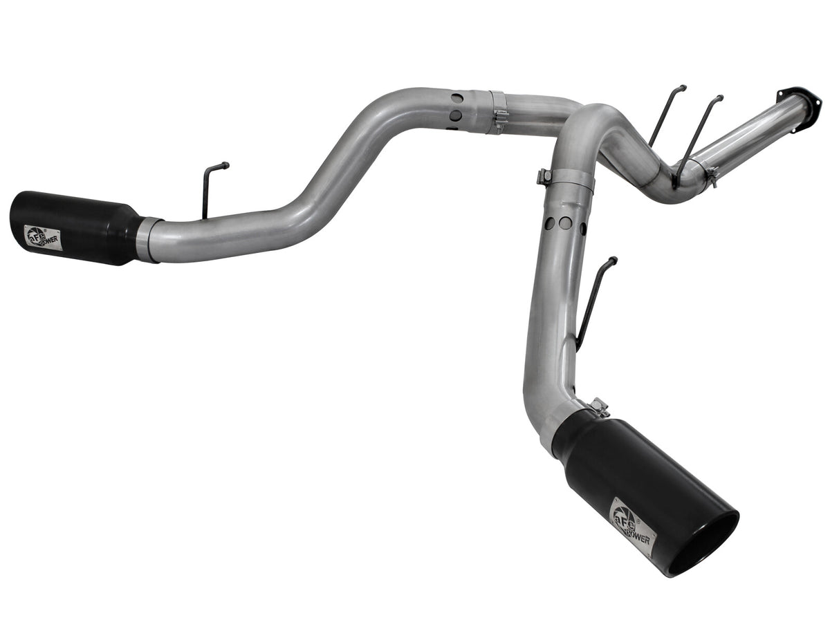 Large Bore-HD 4 Inch 409 Stainless Steel Dpf-Back Exhaust System w/ Tip Ford Diesel Trucks 11-14 V8-6.7L (td) aFe Power-6