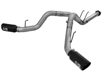 Large Bore-HD 4 Inch 409 Stainless Steel Dpf-Back Exhaust System w/ Tip Ford Diesel Trucks 11-14 V8-6.7L (td) aFe Power-6
