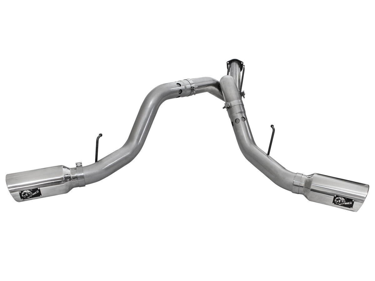 Large Bore-HD 4 Inch 409 Stainless Steel Dpf-Back Exhaust System w/ Tip Ford Diesel Trucks 11-14 V8-6.7L (td) aFe Power-1