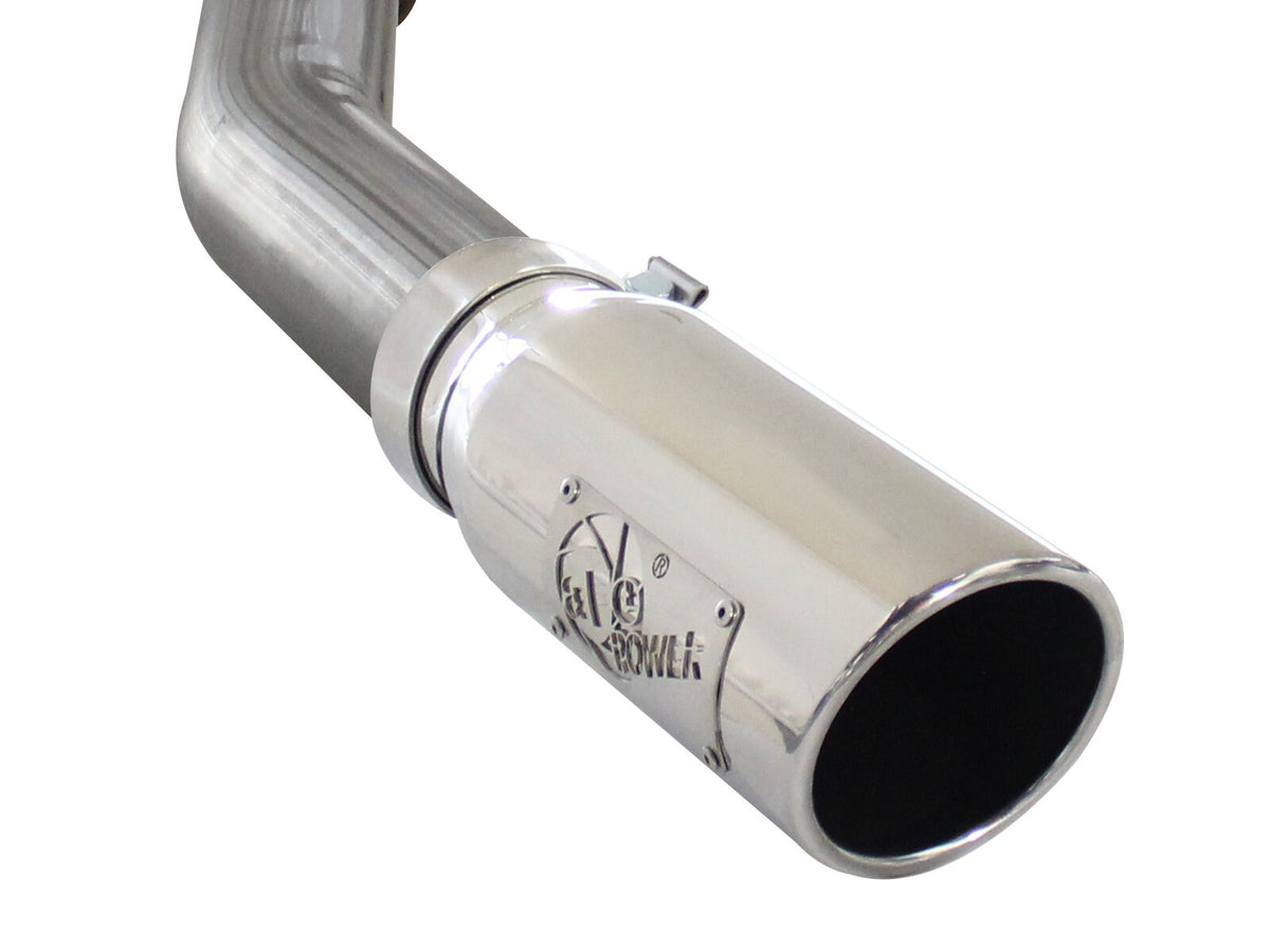 Mach Force-Xp 3 Inch to 3-1/2 Inch 409 Stainless Steel Cat-Back Exhaust w/ Tip Ford F-150 11-14 V6-3.5L (tt) Turn Out aFe Power-1