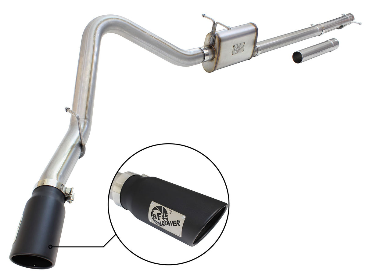 Mach Force-Xp 3 Inch to 3-1/2 Inch 409 Stainless Steel Cat-Back Exhaust w/ Tip Ford Super Duty 99-04 V8-5.4L /V10-6.8L aFe Power-7
